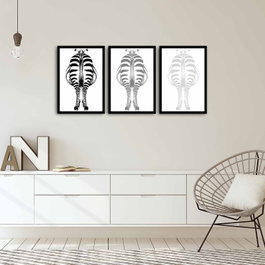 Wallity Cuadro Decorativo Enmarcado en MDF (3 Piezas) Multicolor